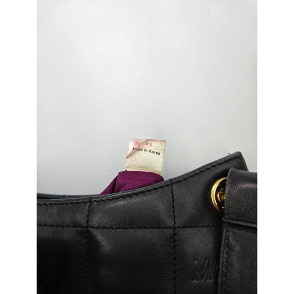 MCM‎ Quilted Shoulder Bag Black Leather Designer Purse Handbag - Picture 9 of 10